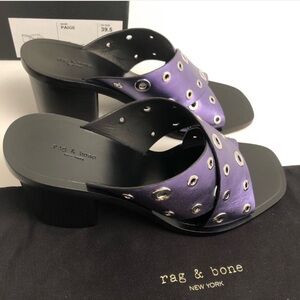 Rag and Bone Paige Metallic Lilac heeled sandals
